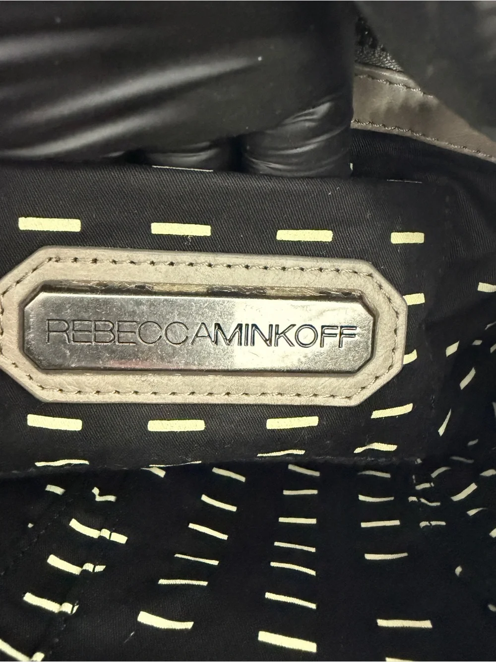 Rebecca Minkoff Womens MAC Leather Crossbody Bag Grey Taupe Chain Casual Edgy